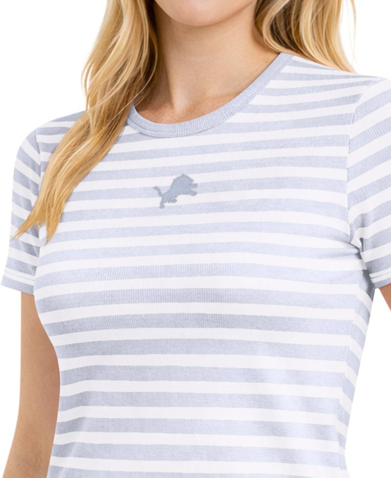 Women's Pastel Blue Detroit Lions Pastels Striped T-Shirt