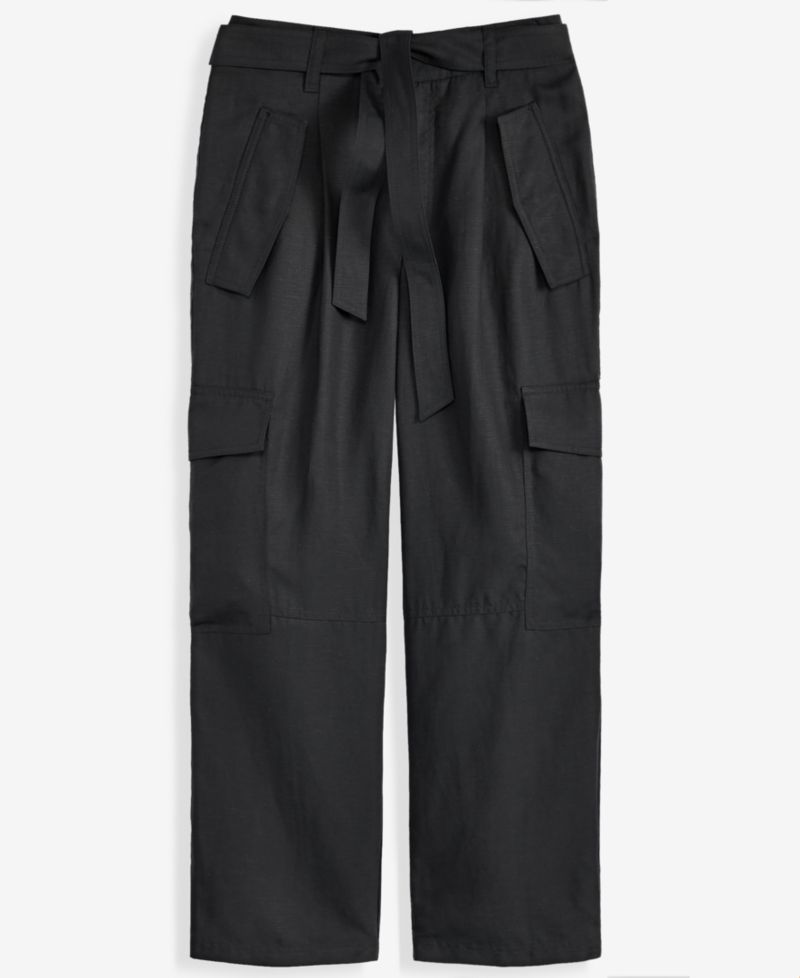 Women's Cropped Belted Cargo Pants