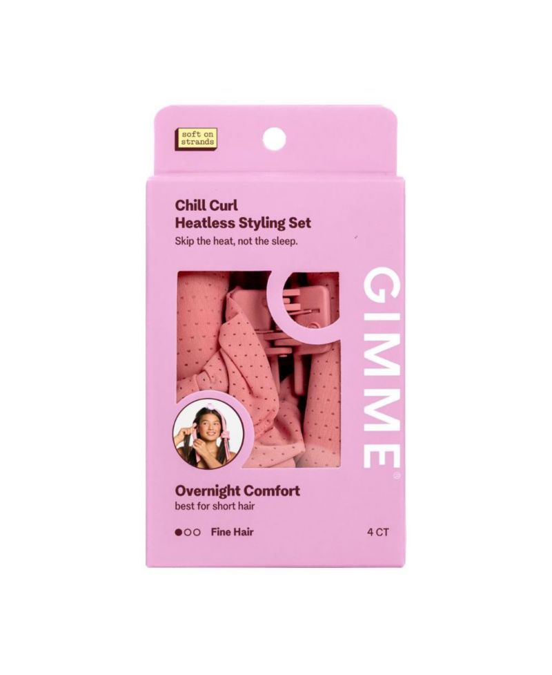 Chill Curl Heatless Styling Set Gentle and Breatable Hair Rods for Overnight Curls Fine Hair, 4 Count