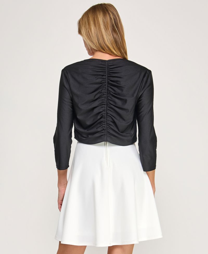 Juniors' 3/4-Sleeve Bolero Jacket