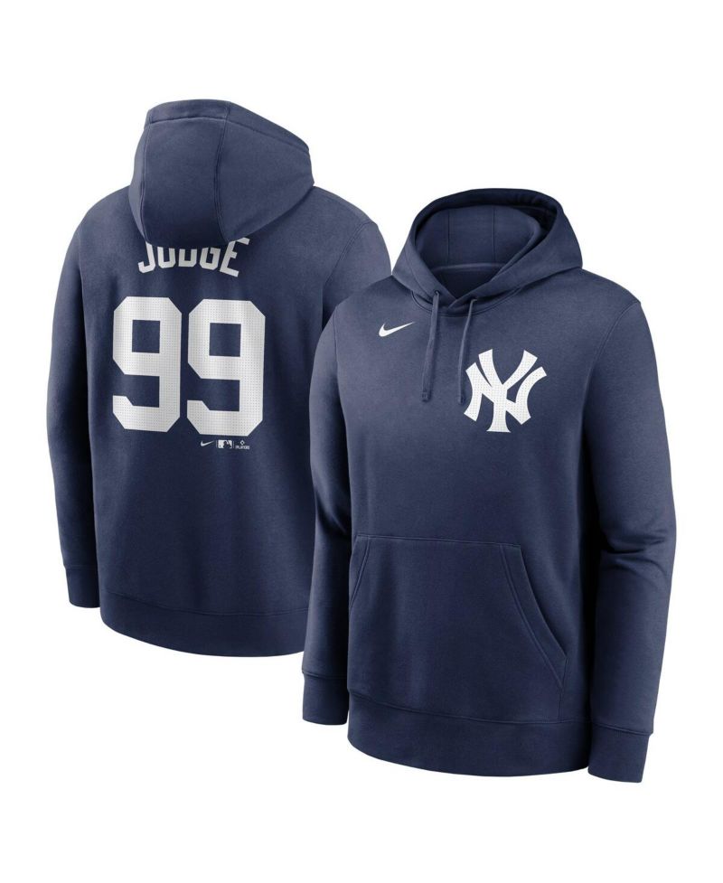 Men's Aaron Judge Navy New York Yankees Player Name & Number Club Pullover Hoodie