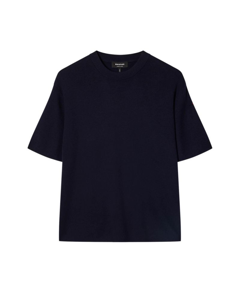 Women's Crewneck Loose Fine Knit Cotton-Blend T-Shirt