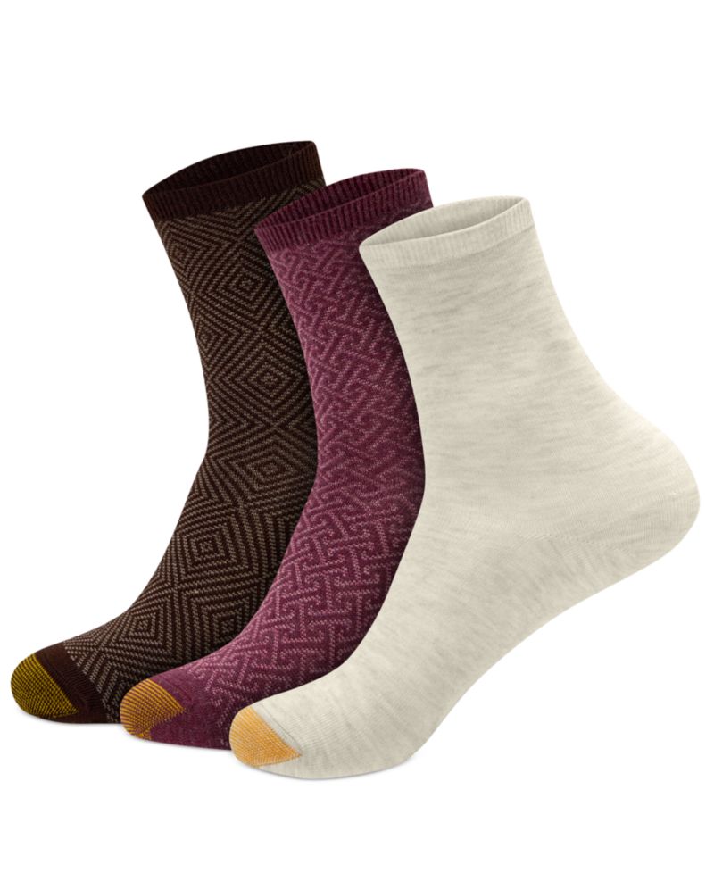 Women's Convertible Ribbed Short Crew Socks, 3-Pack