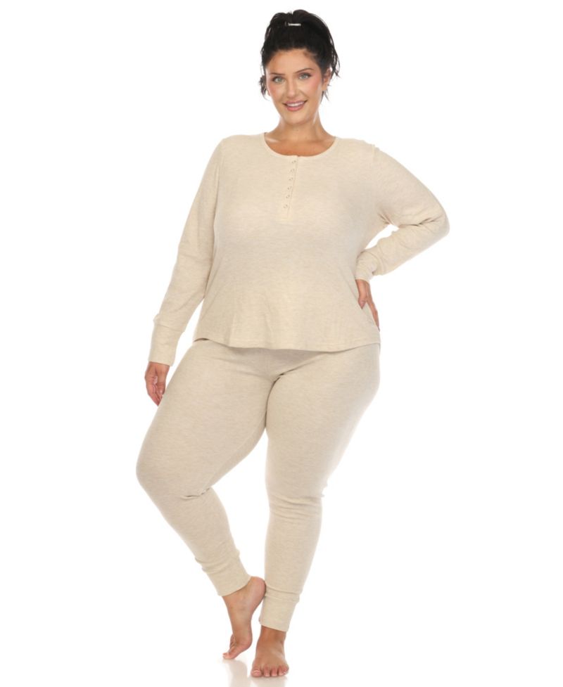 Plus Size Waffle Pajama Set