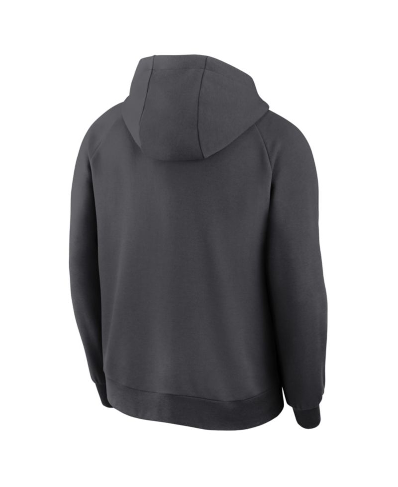 Men's Anthracite Detroit Tigers Authentic Collection Player Raglan Dri-FIT Full-Zip Hoodie