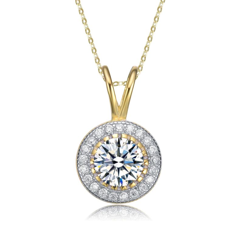 Minimalist Cubic Zirconia Solitaire Dainty Halo Necklace