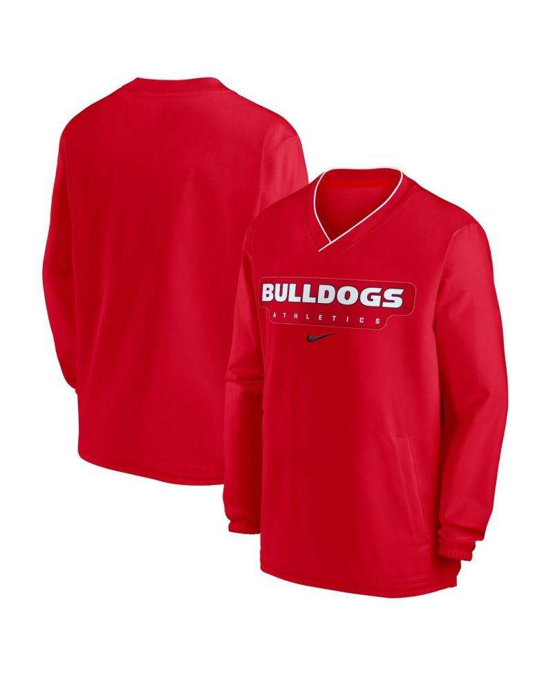 Men's Red Georgia Bulldogs 2024 Sideline Pullover Windshirt