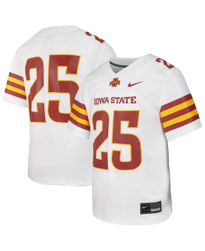 Big Boys and Girls 25 White Iowa State Cyclones Untouchable Replica Game Jersey