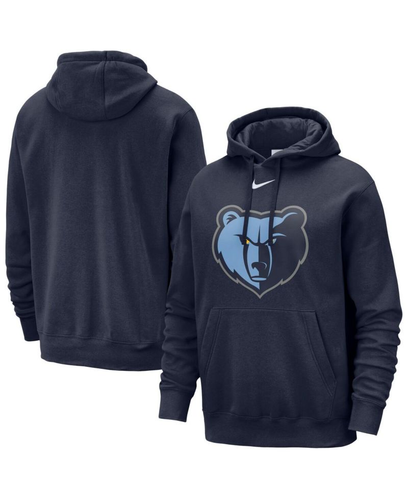 Men's Navy Memphis Grizzlies Essential Logo Club Pullover Hoodie