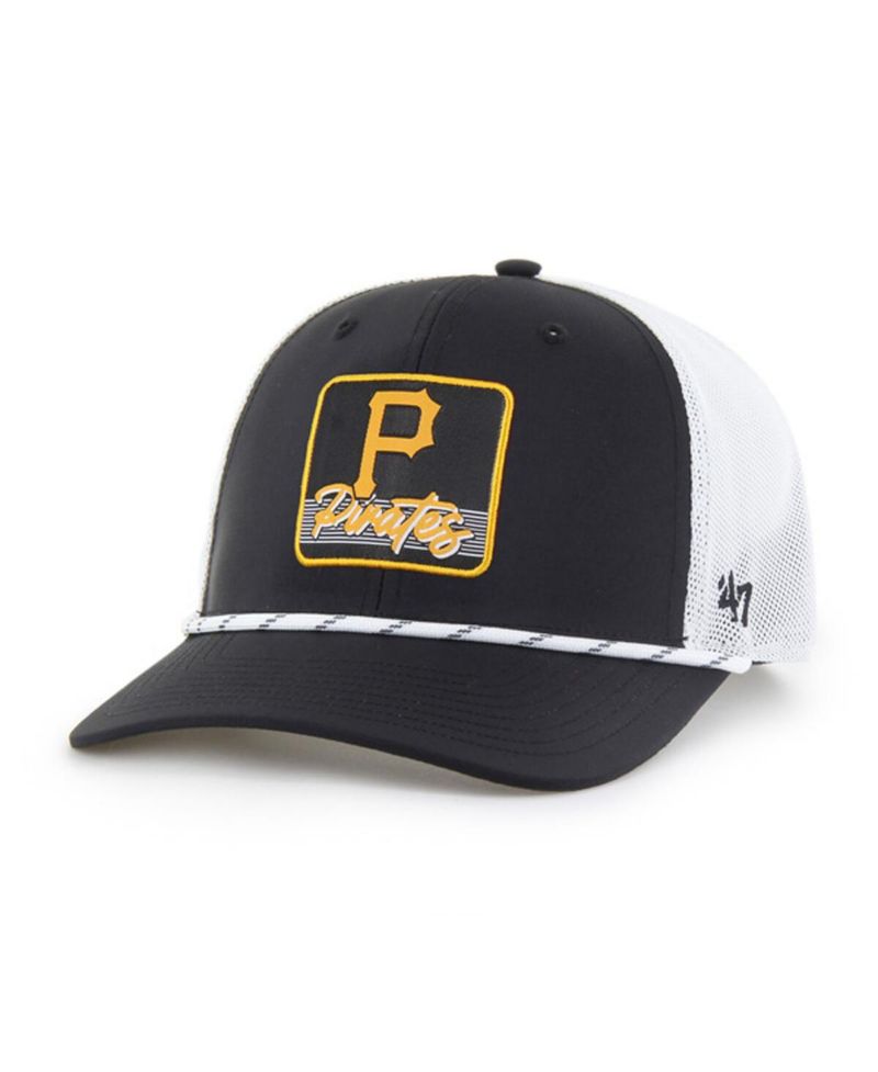 Men's Black/White Pittsburgh Pirates Scratch Adjustable Trucker Hat