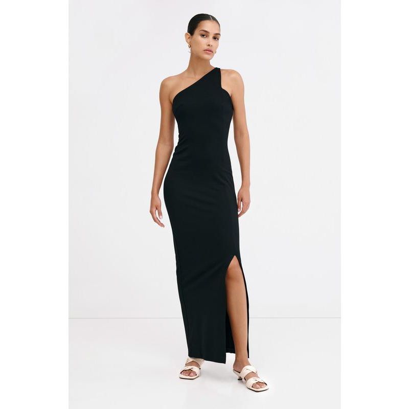 Women's Elora Off-Shoulder Column Dress with Thigh-High Slit