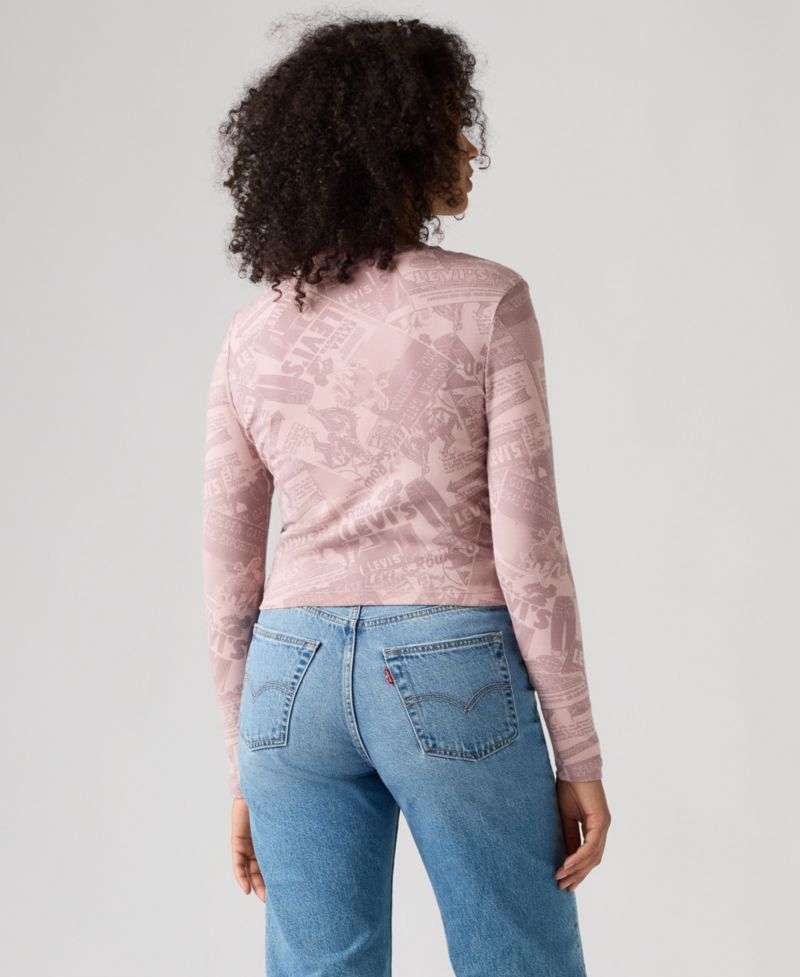 Women's Essential Cropped Long-Sleeve Graphic T-Shirt