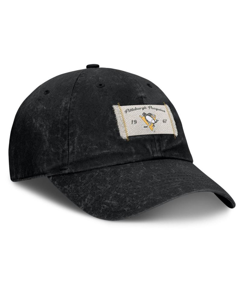 Women's Black Pittsburgh Penguins Heritage Away Game Adjustable Hat