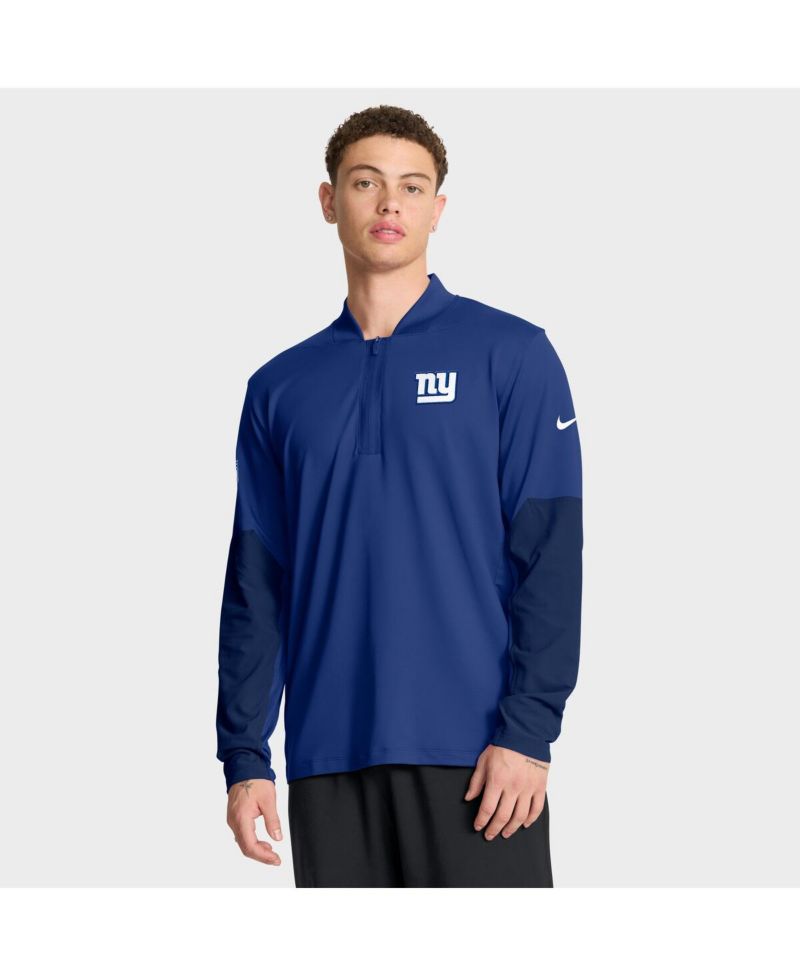 Men's Royal New York Giants Sideline Dri-FIT Half-Zip Pullover Hoodie