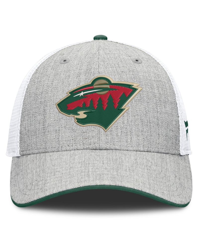 Men's Heather Gray/White Minnesota Wild Structured Trucker Adjustable Hat