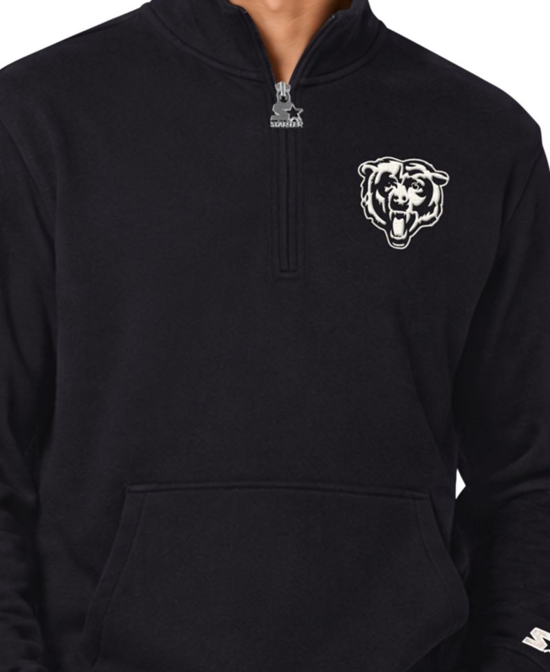 Men's Black Chicago Bears Thursday Night Gridiron Batwing Quarter-Zip Sweatshirt