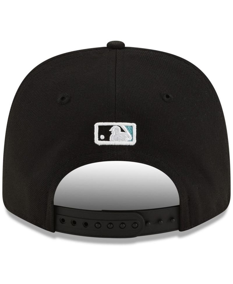 Men's Black Florida Marlins Player Replica 9SEVENTY Adjustable Hat
