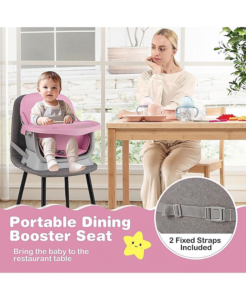 Baby Baby 16-in-1 Convertible High Chair with Activity Center and Rotating Booster Seat