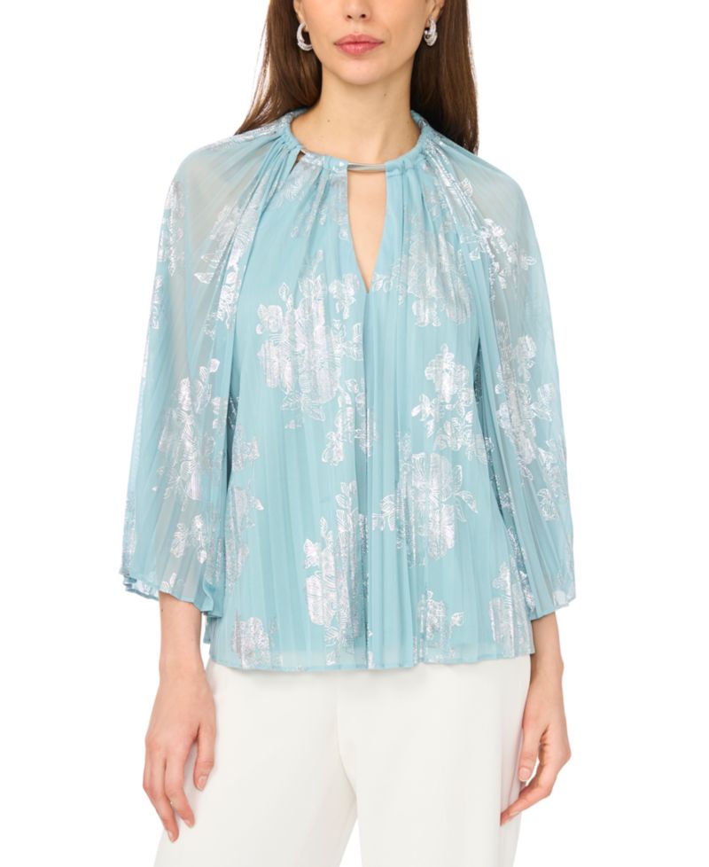 Women's 3/4-Length-Sleeve Keyhole Neck Top