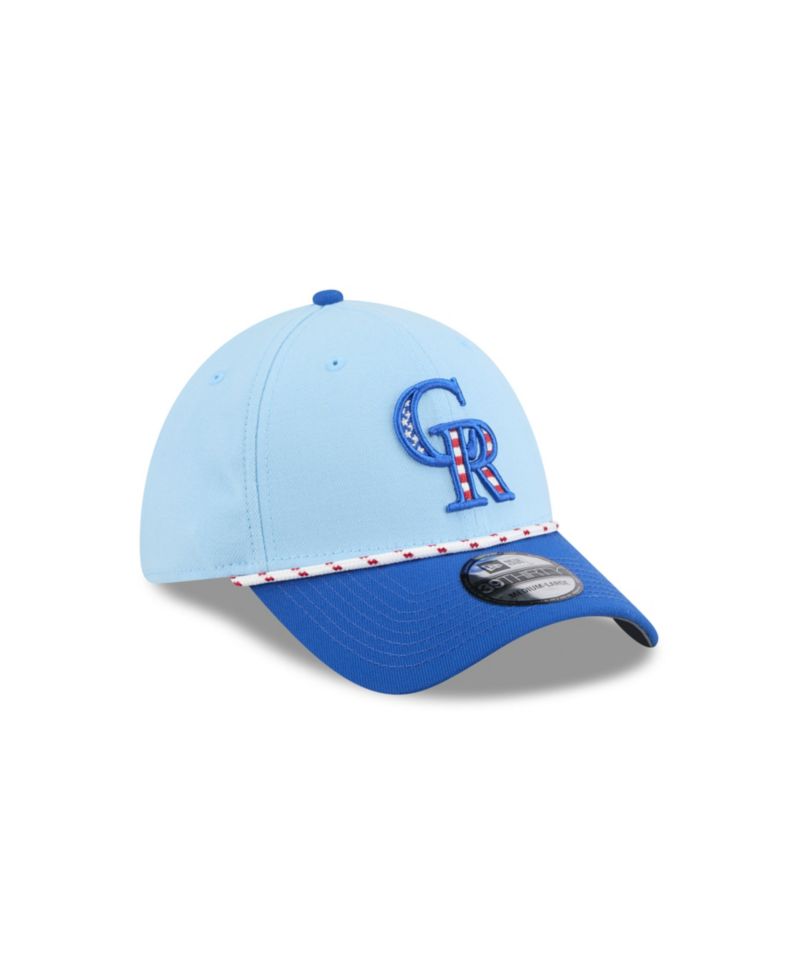 Men's Light Blue/Blue Colorado Rockies 2025 Fourth of July 39THIRTY Flex Hat