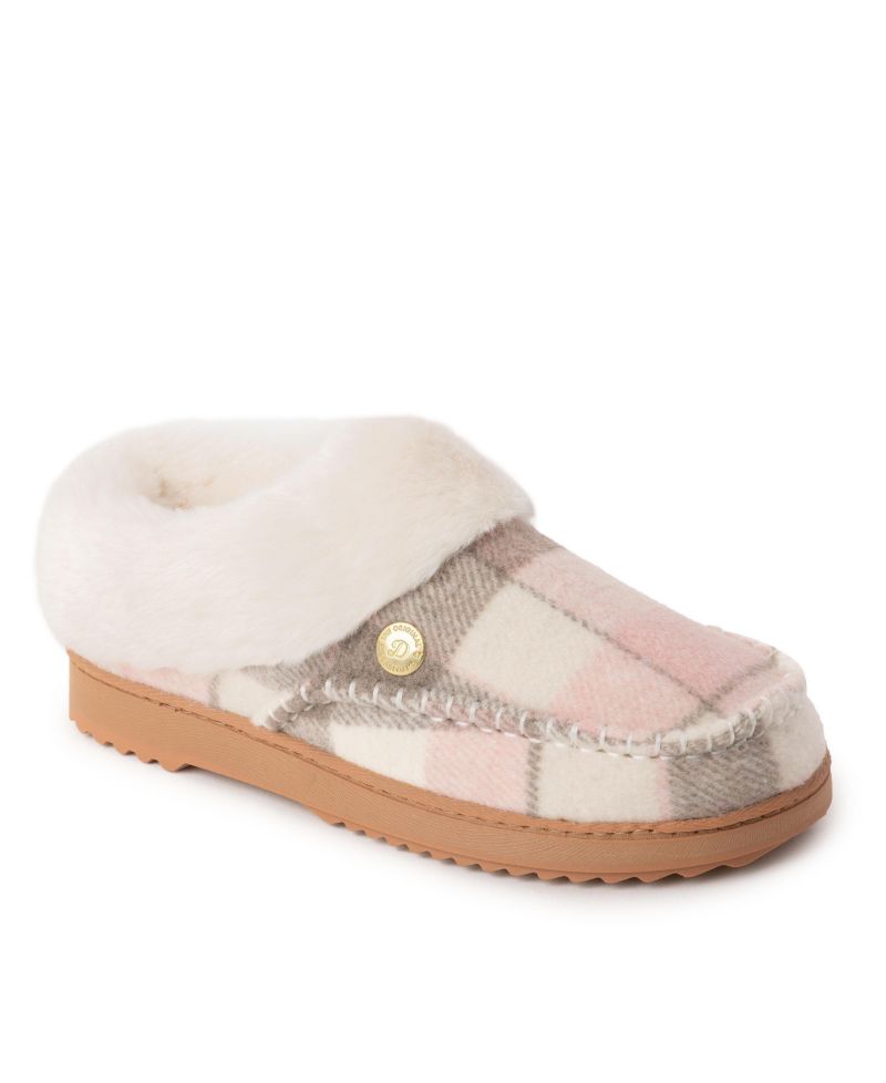 Women's Nyla Plaid Moc Toe Clog Slippers