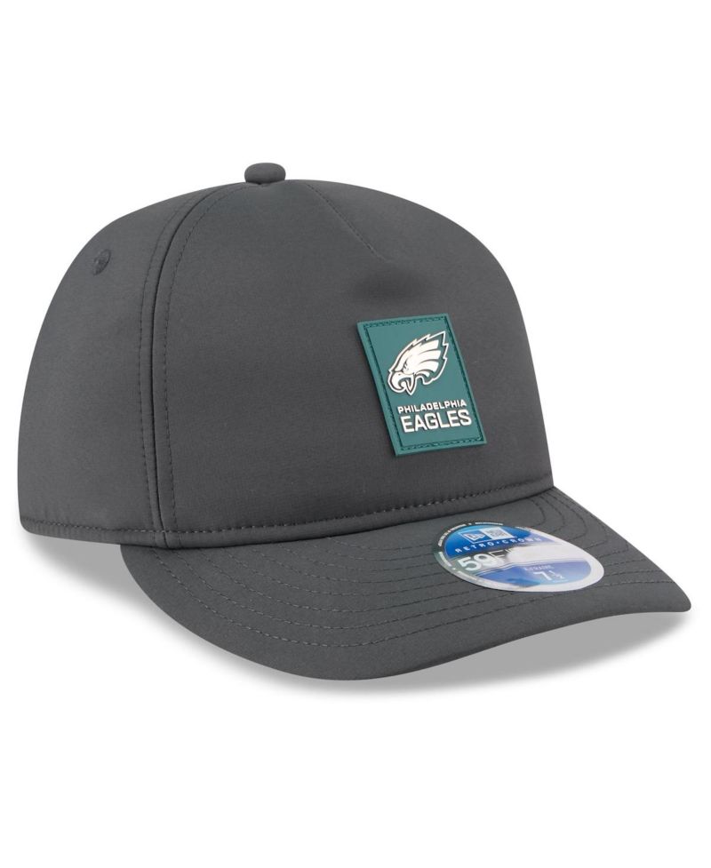 Men's Charcoal Philadelphia Eagles 2025 Sideline Cold Weather Retro Crown 59FIFTY Fitted Hat