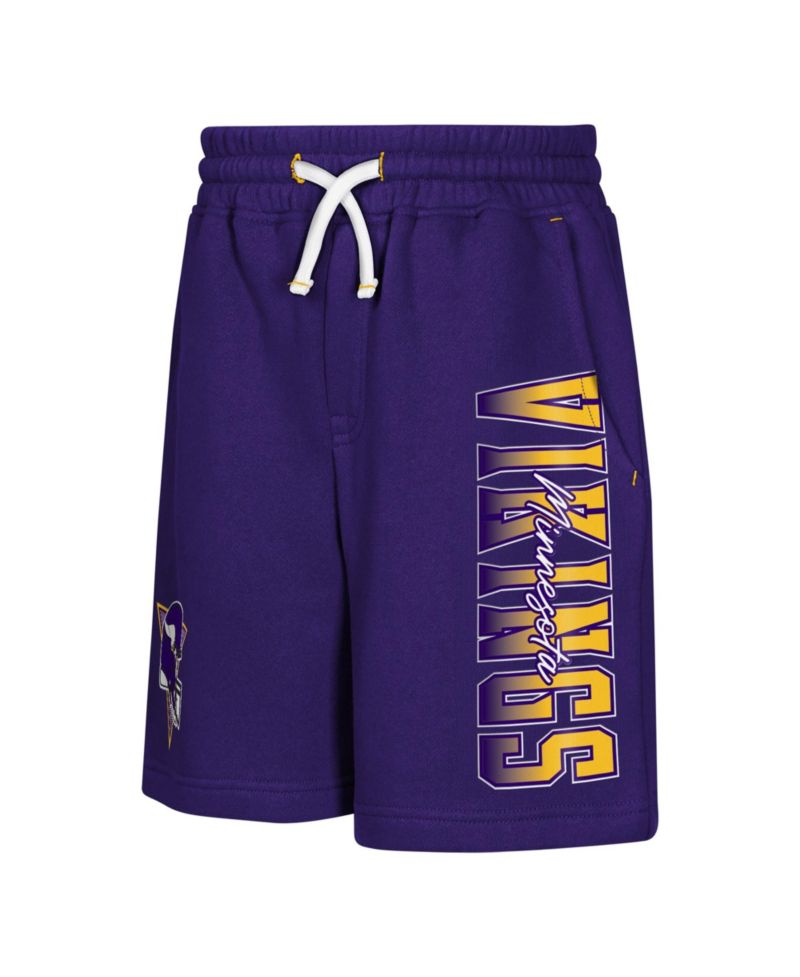 Big Boys and Girls Purple Minnesota Vikings Audible Fleece Shorts