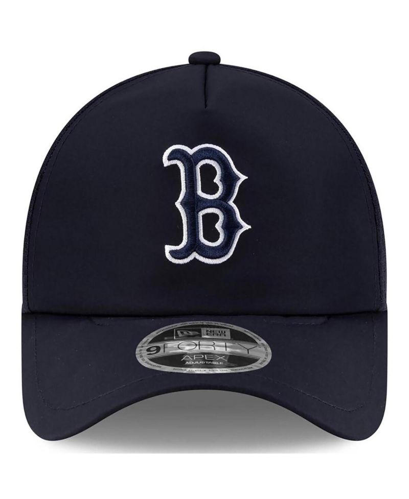 Men's Navy Boston Red Sox 2026 Batting Practice Apex 9FORTY Adjustable Trucker Hat