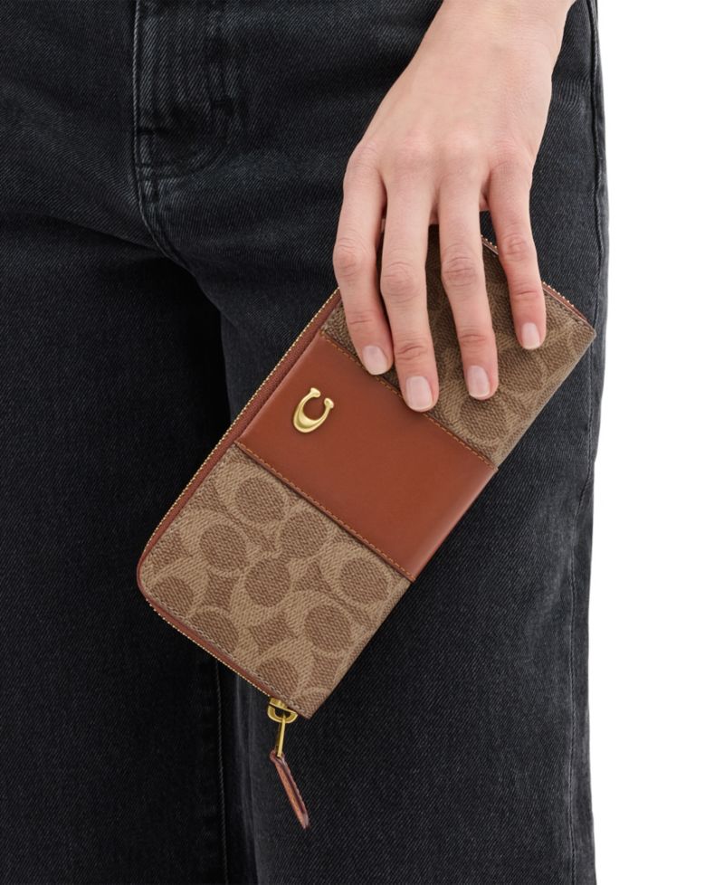 Essential Signature Canvas Slim Accordion Zip Wallet