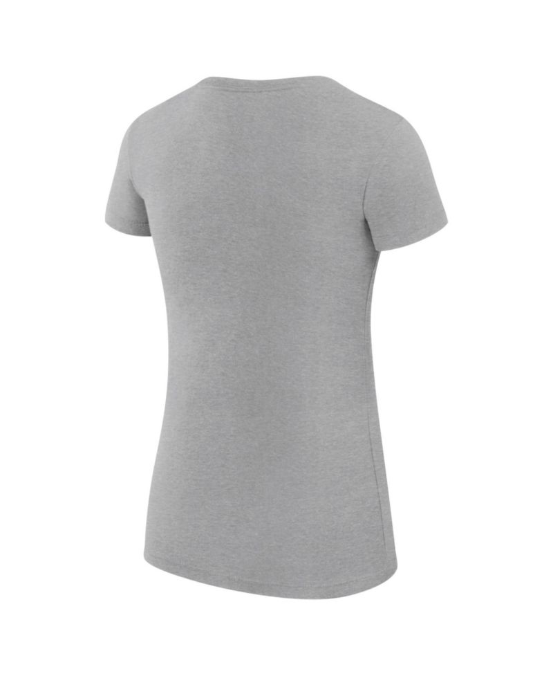 Women's Heather Gray New York Knicks Super-Slim Fit Lightweight Filigree Logo T-Shirt