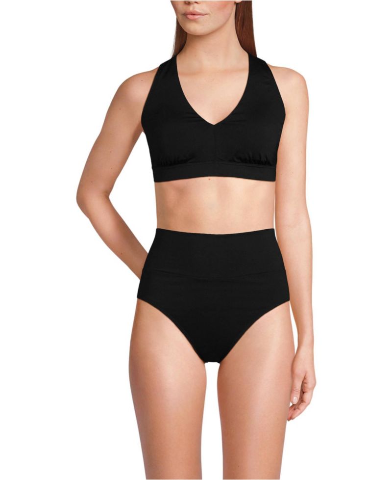 Women's V-neck Bikini and High Waisted Bottom Swimsuit Set