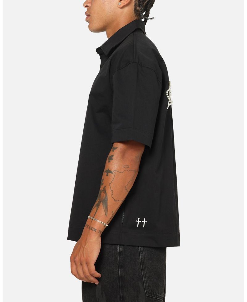 Men's Pearl Script Button Up Shirt