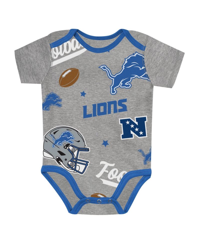 Baby Boys and Girls Detroit Lions First Round Pick 3-Piece Bodysuit Set