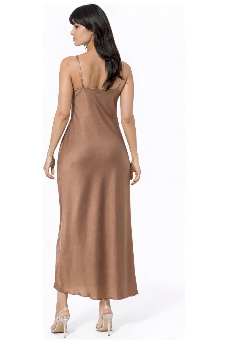 Women's Ceycrepe Satin V-Neck Sleeveless Maxi Dress