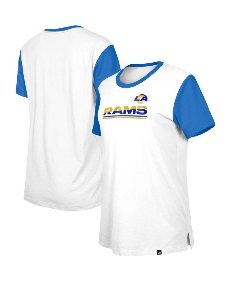 Women's White/Royal Los Angeles Rams Third Down Colorblock T-Shirt
