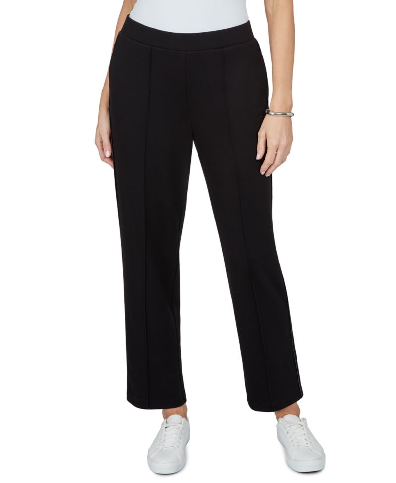 Petite Pull-On Elastic-Waist Cropped-Ankle Pants