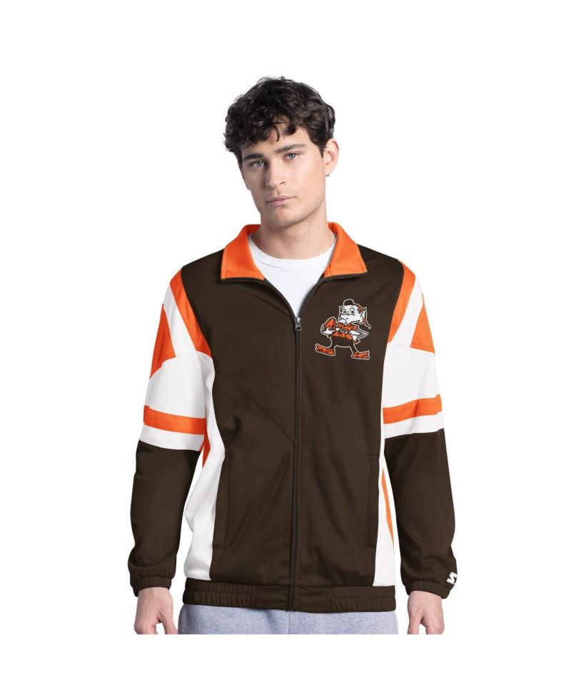 Men's Brown Cleveland Browns Contender Logo Full-Zip Track Jacket