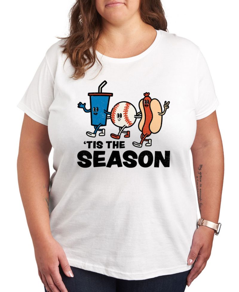 Plus Size Tis the Season Graphic Crew Neck T-Shirt