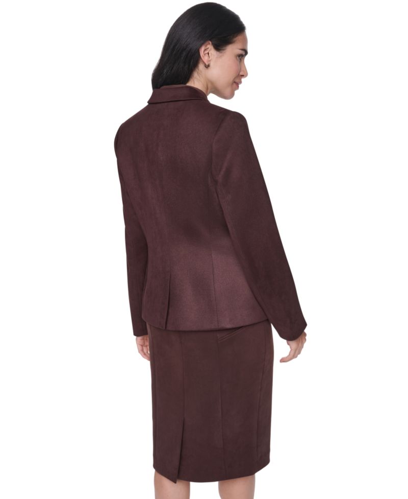 Women's Short One-Button Faux Suede Blazer
