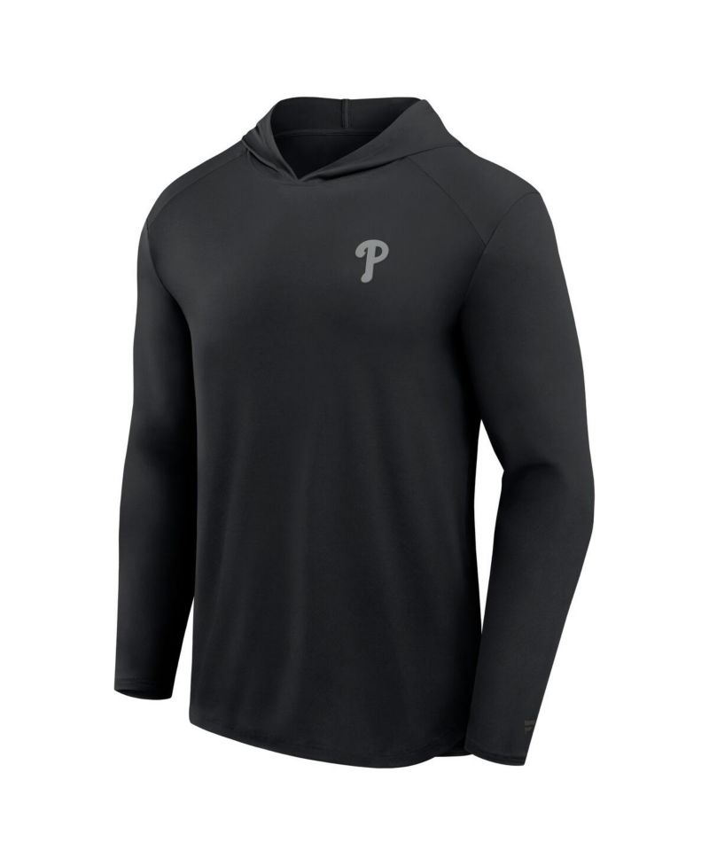 Men's Black Philadelphia Phillies Front Office Power Mono Long Sleeve Hoodie T-Shirt