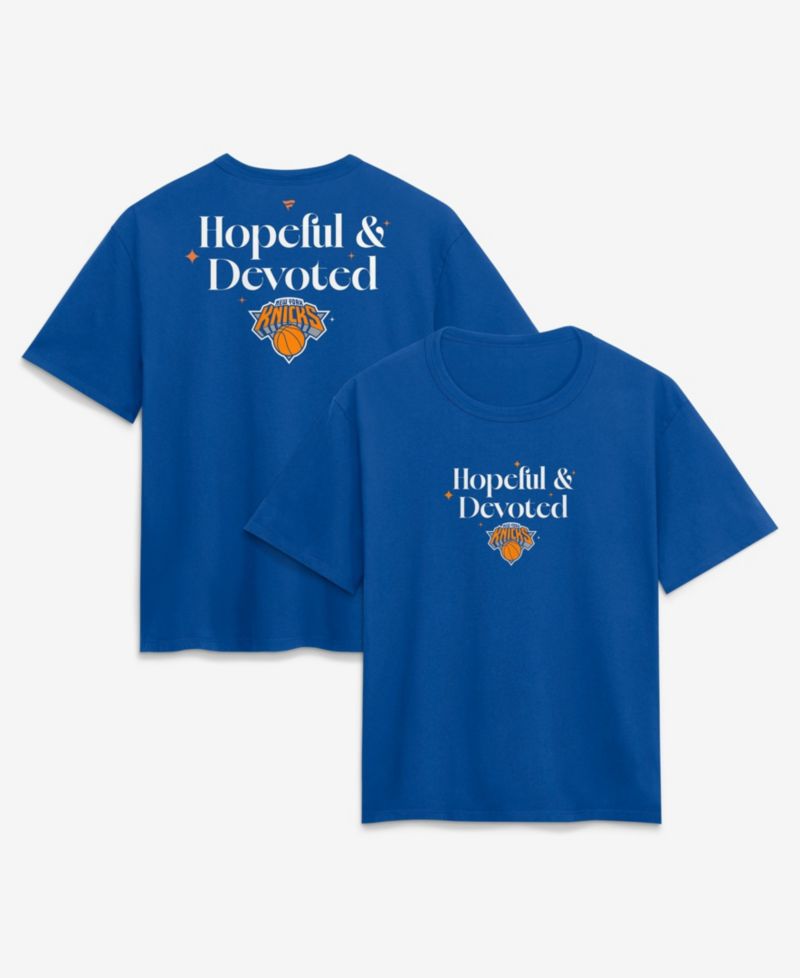 Women's Blue New York Knicks Hopeful Devoted Legacy Cotton T-Shirt