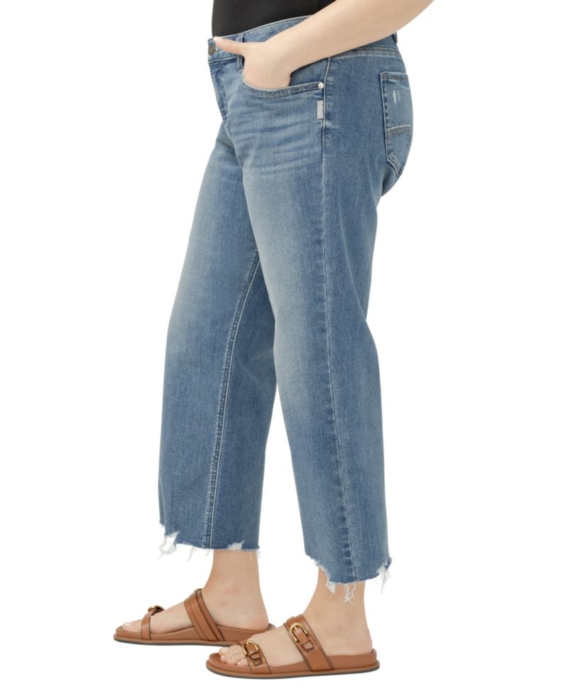 Plus Size Chelsea Boyfriend Mid-Rise Straight-Leg Jeans