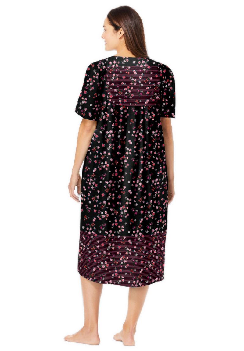Dreams & Co. Women's Dreams and Co. V-Neck Short Sleeve Maxi T-Shirt Lounger