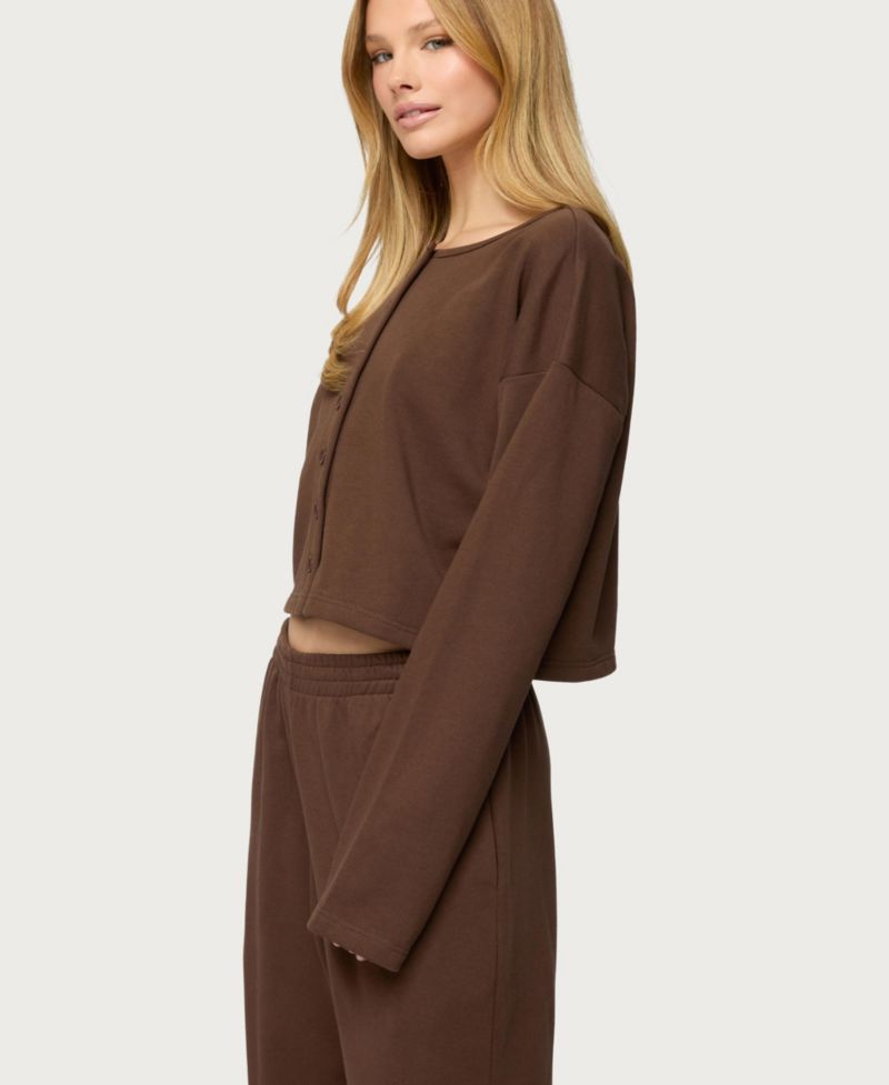 Women's Binah Oversized French Terry Button Up Sweatshirt