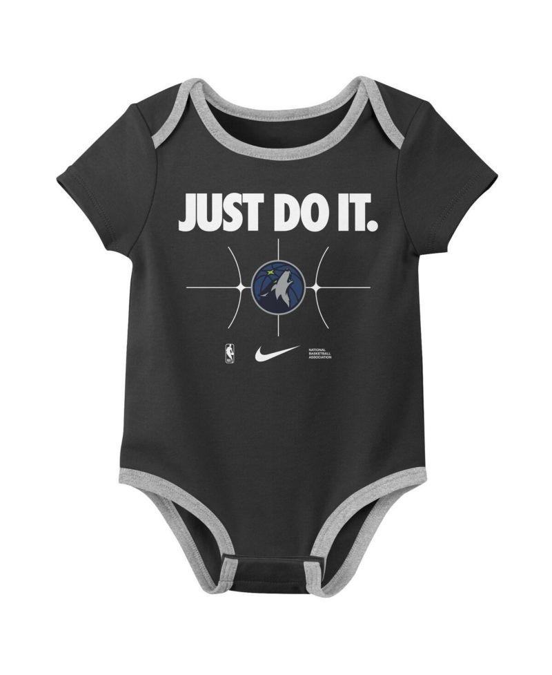 Baby Boys and Girls Navy/Black Minnesota Timberwolves Just Do It 2-Pack Bodysuit Set