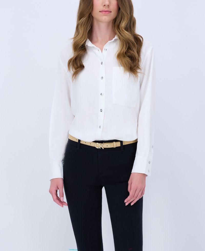 Women's Two Pack Belt Set - Skinny Monogram Buckle Belt and Harness Buckle Belt Set