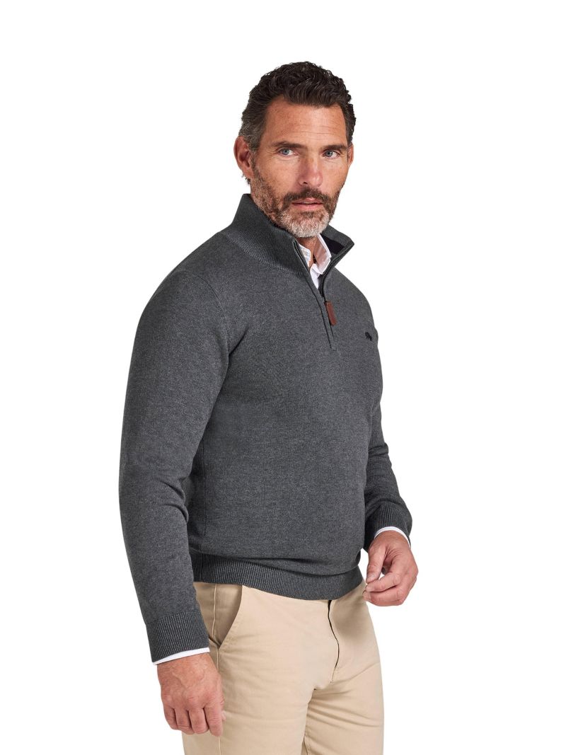 Men's Quarter Zip Cashmere Blend Sweater
