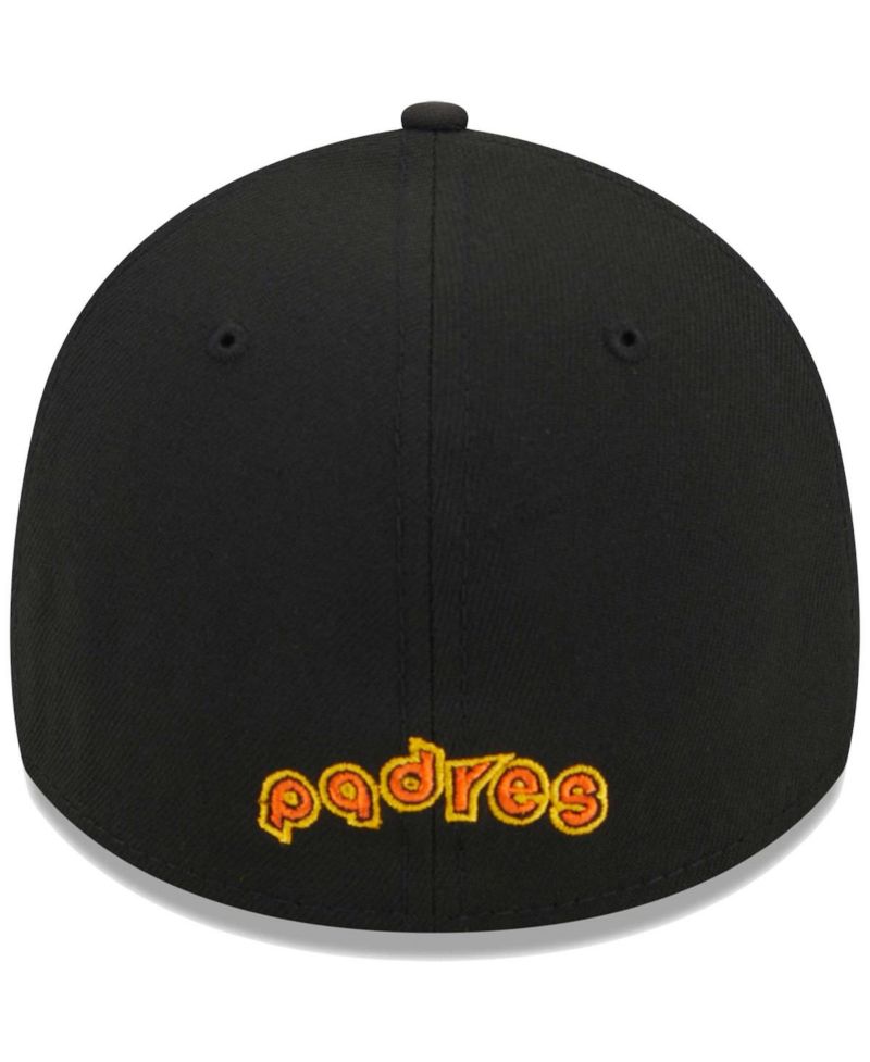 Men's Black San Diego Padres Logo 39THIRTY Flex Hat
