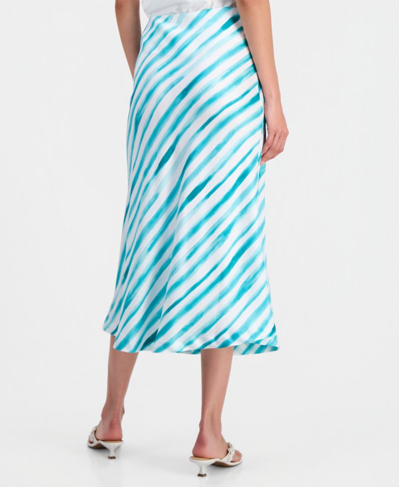 Trendy Plus Size Printed Slip Skirt