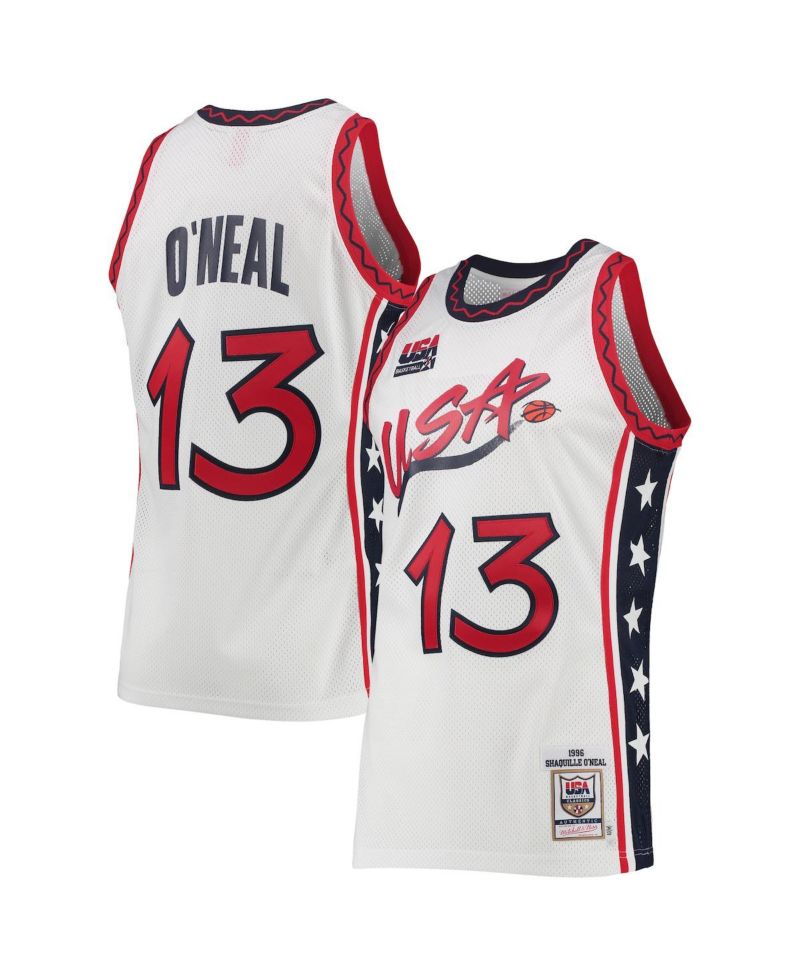 Men's Shaquille O'Neal White USA Basketball 1996 Hardwood Classics Authentic Jersey